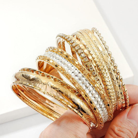 Multi-Layered Diamond-Encrusted Bracelets Set  YongxiJewelry 1
