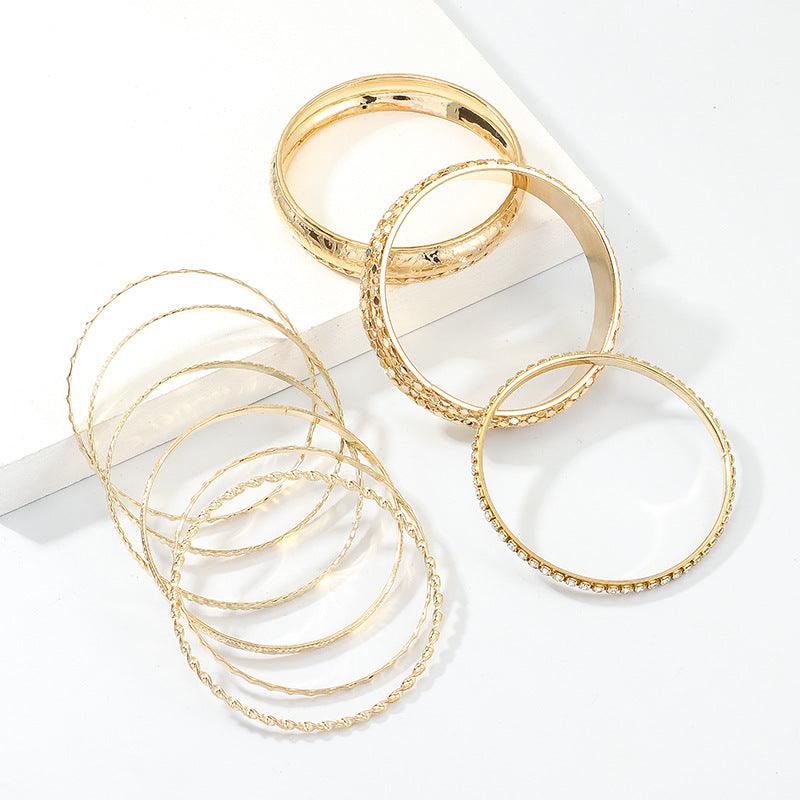 Multi-Layered Diamond-Encrusted Bracelets Set  YongxiJewelry 2