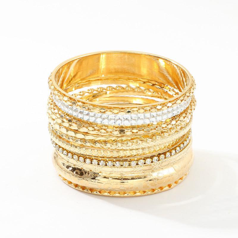 Multi-Layered Diamond-Encrusted Bracelets Set  YongxiJewelry 5