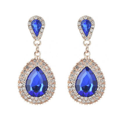 Emerald Teardrop Earrings YongxiJewelry Blue