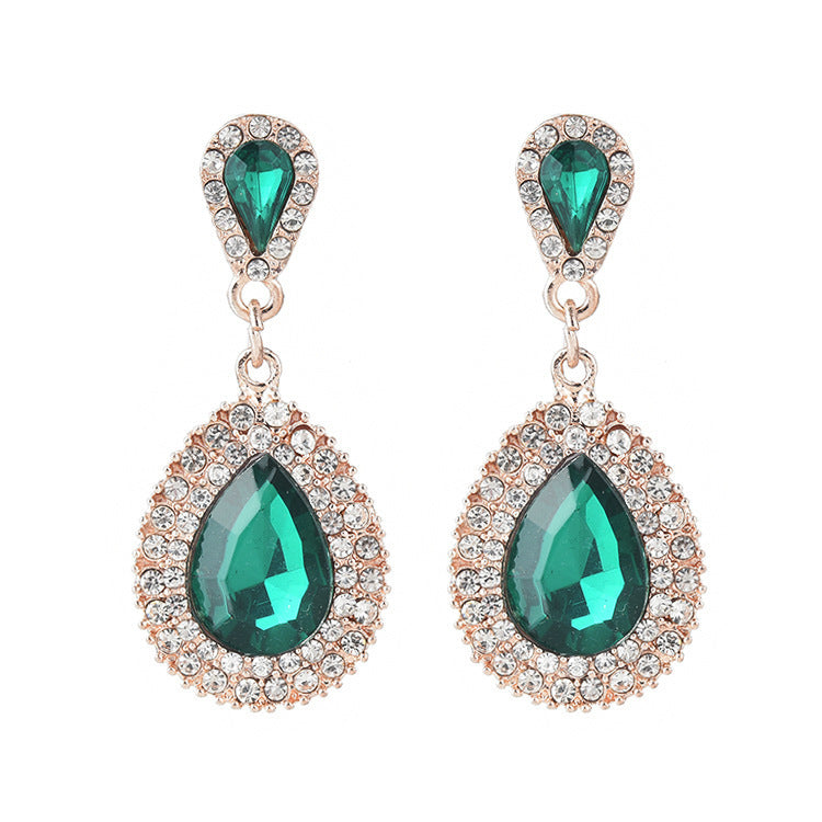 Emerald Teardrop Earrings YongxiJewelry  Green