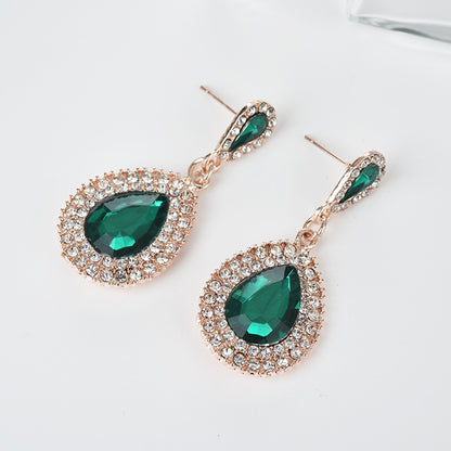 Emerald Teardrop Earrings YongxiJewelry  3