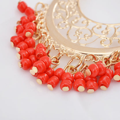 Golden Hoop Earrings with Elegant Color Beads YongxiJewelry 2