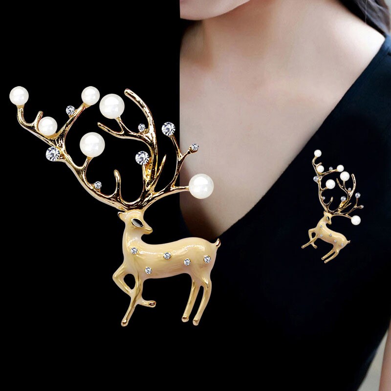 Antler Deer Pearl Brooch YongxiJewelry  1