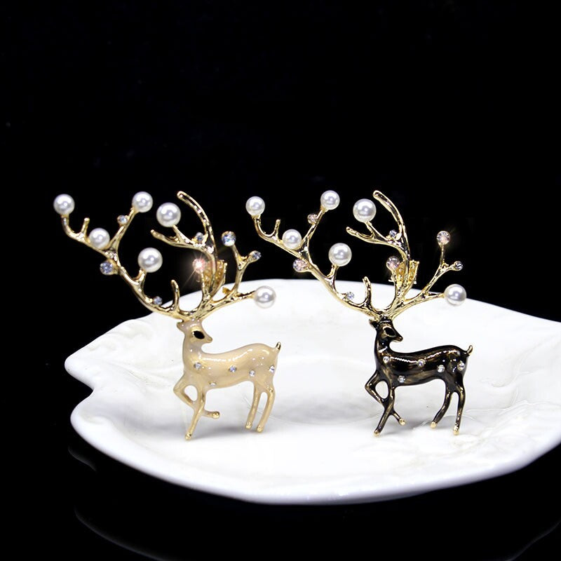 Antler Deer Pearl Brooch YongxiJewelry  2