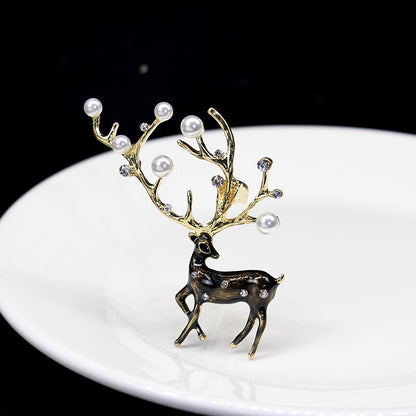 Antler Deer Pearl Brooch YongxiJewelry  3