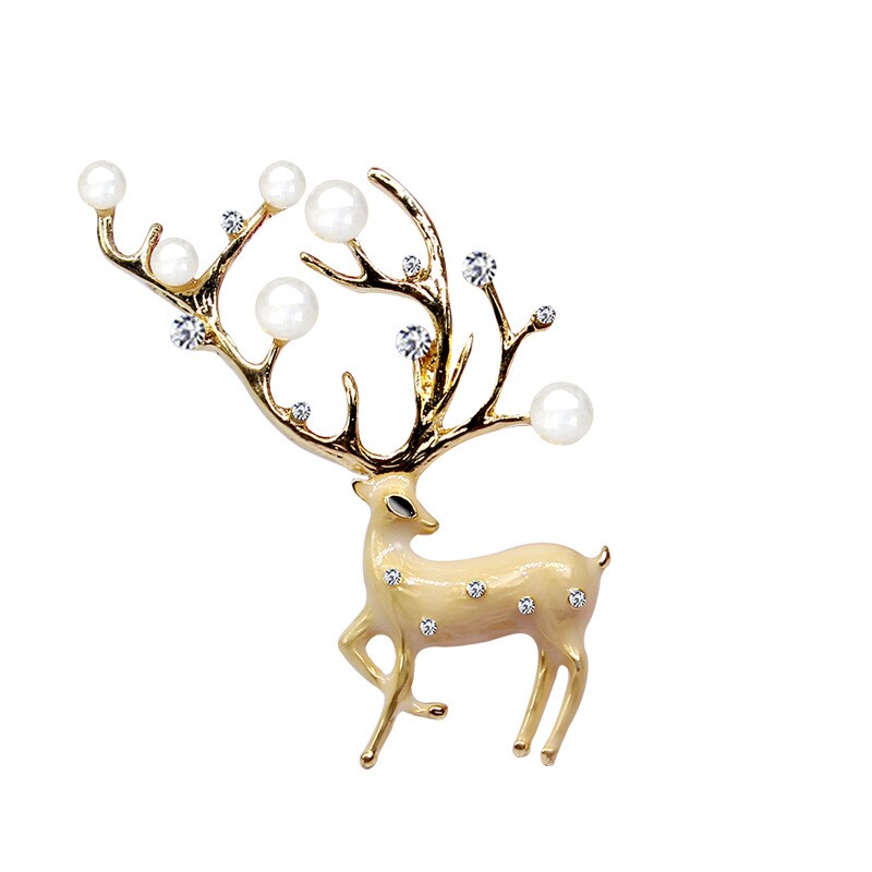 Antler Deer Pearl Brooch YongxiJewelry  4