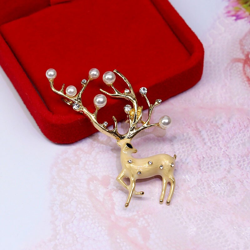 Antler Deer Pearl Brooch YongxiJewelry  5