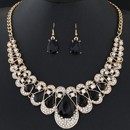 Multicolored Gemstone Jewelry Set YongxiJewelry Black