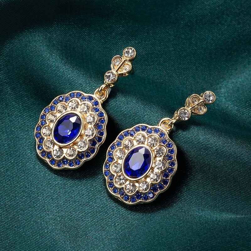 Blue Zircon Drop Earrings YongxiJewelry 1