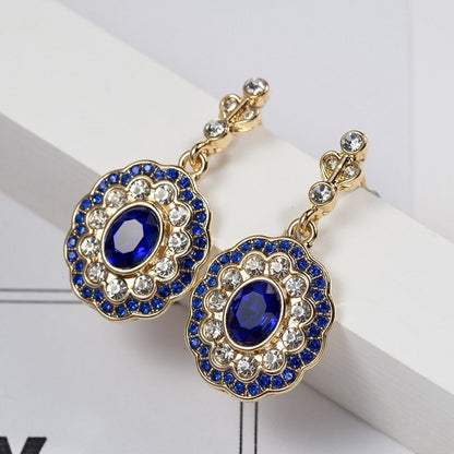 Blue Zircon Drop Earrings YongxiJewelry 2