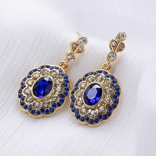 Blue Zircon Drop Earrings YongxiJewelry 4