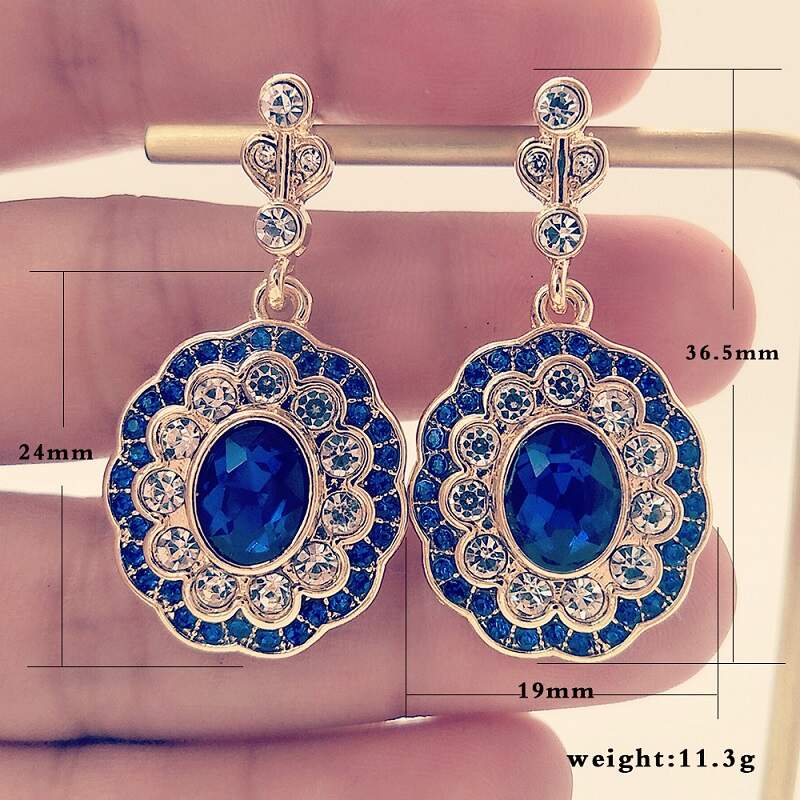 Blue Zircon Drop Earrings YongxiJewelry 5