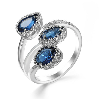 YongxiJewelry Elegant Gemstone Ring Blue