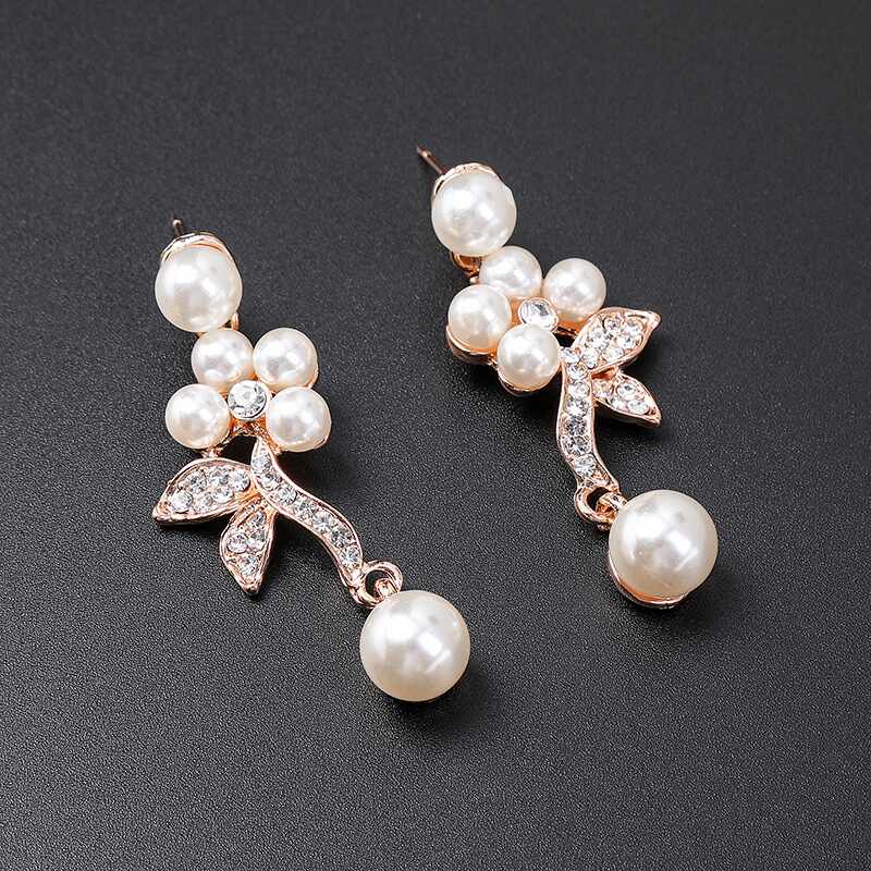 Charming Floral Rhinestones And Pearl Jewelry Set YongxiJewelry 5