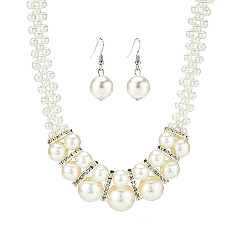 Charming Pearl Necklace and Earrings Set 4