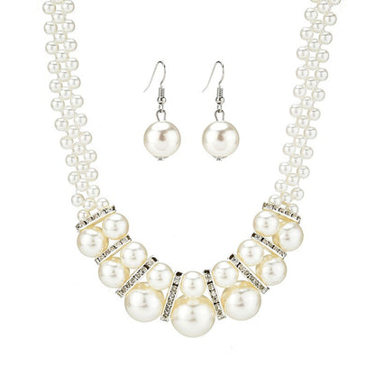 Charming Pearl Necklace and Earrings Set 4