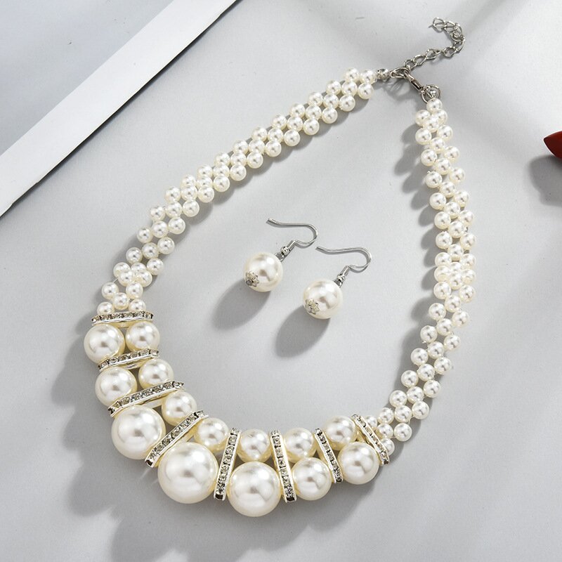 Charming Pearl Necklace and Earrings Set 5