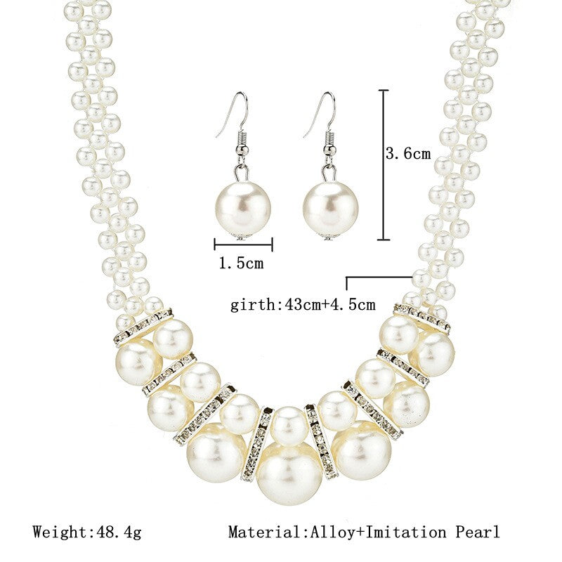 Charming Pearl Necklace and Earrings Set 9