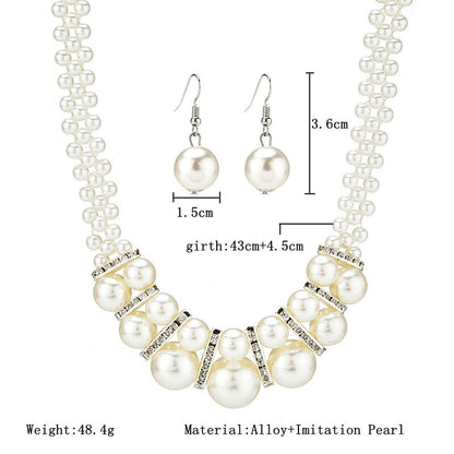 Charming Pearl Necklace and Earrings Set 9