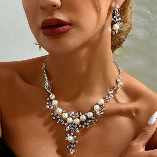 Charming Pearl & Rhinestones Jewelry Set YongxiJewelry 1