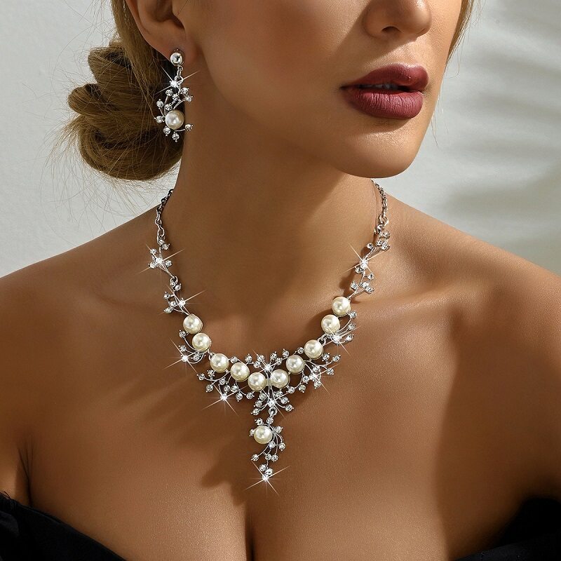 Charming Pearl & Rhinestones Jewelry Set YongxiJewelry 3