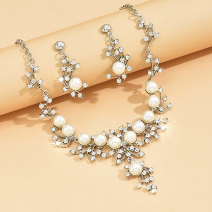 Charming Pearl & Rhinestones Jewelry Set YongxiJewelry 4