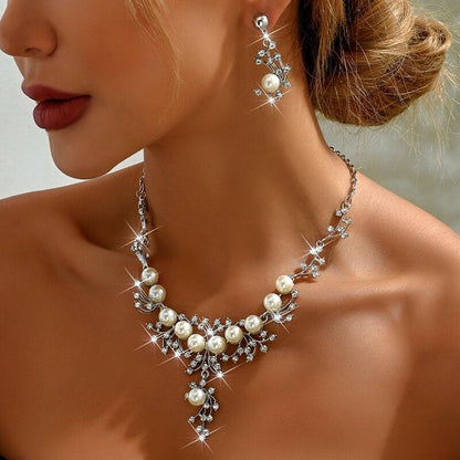 Charming Pearl & Rhinestones Jewelry Set YongxiJewelry 5