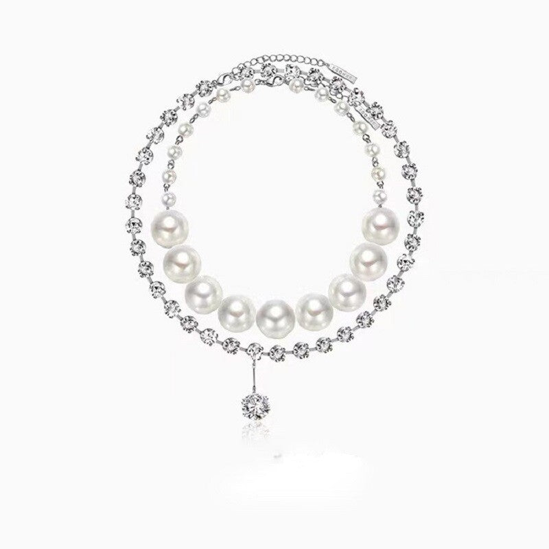 Charming Pearl and Rhinestones Necklace YongxiJewelry  5