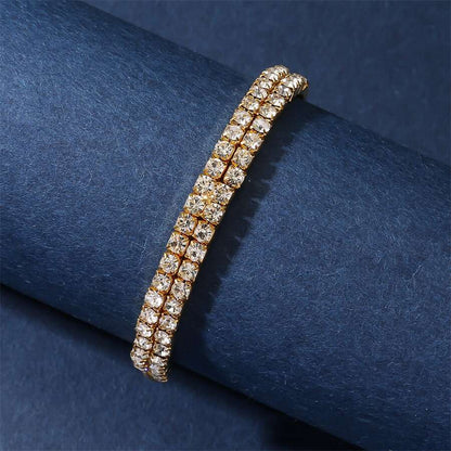 Charming Rhinestones Gold Bracelet For Women, Gold Bracelet, Permanent Bracelet