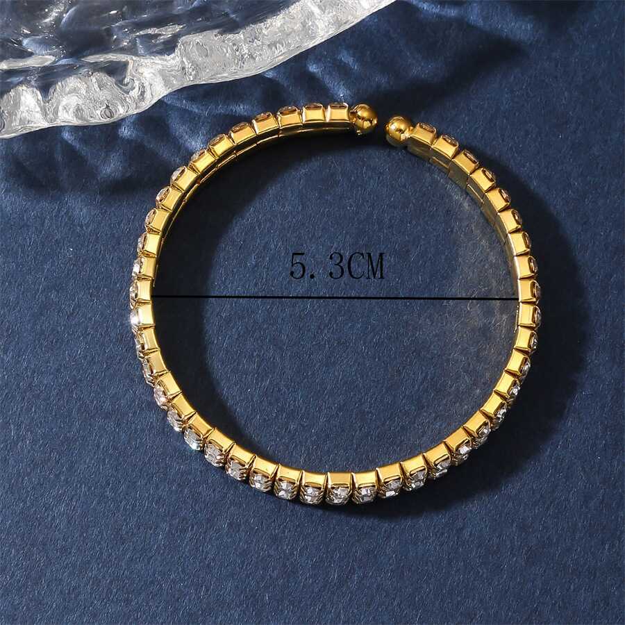 Charming Rhinestones Gold Bracelet YongxiJewelry 3