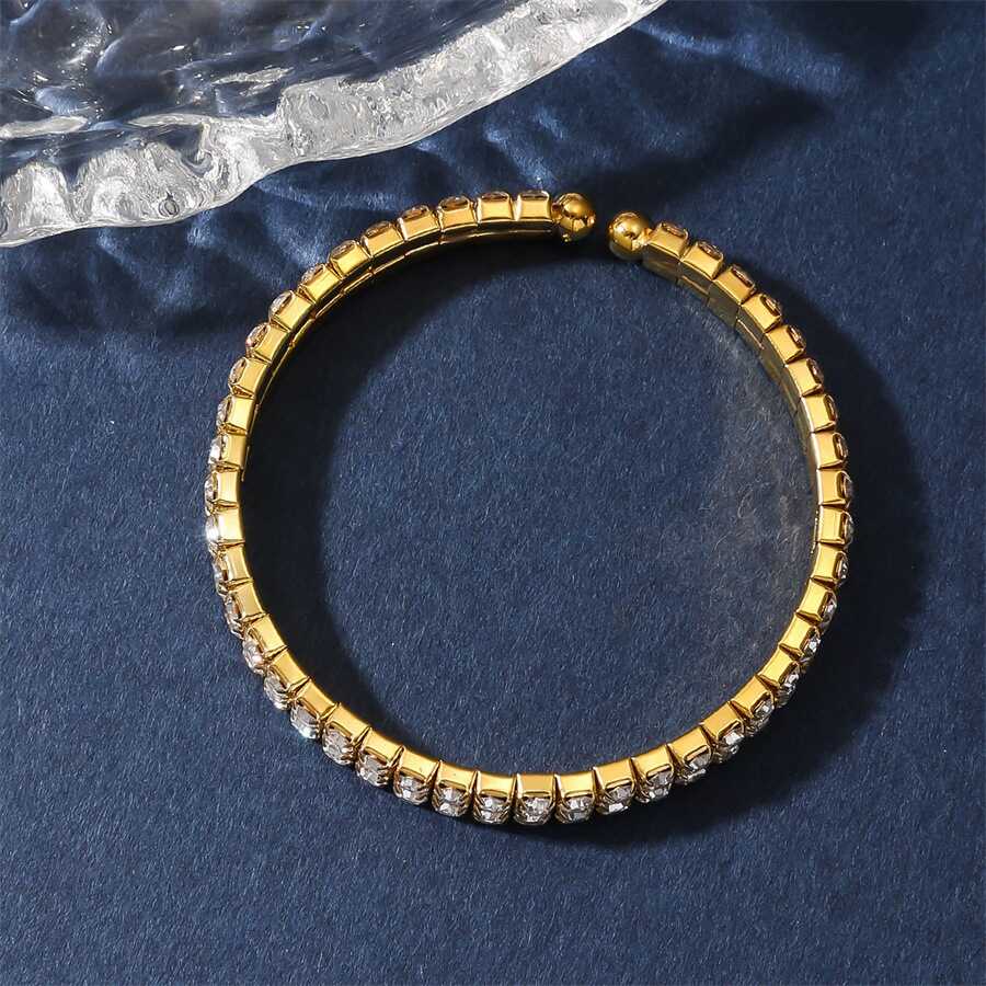 Charming Rhinestones Gold Bracelet YongxiJewelry 5