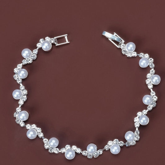 Charming Rhinestones Pearl Bracelet YongxiJewelry  1