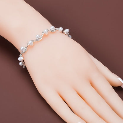 Charming Rhinestones Pearl Bracelet YongxiJewelry  4