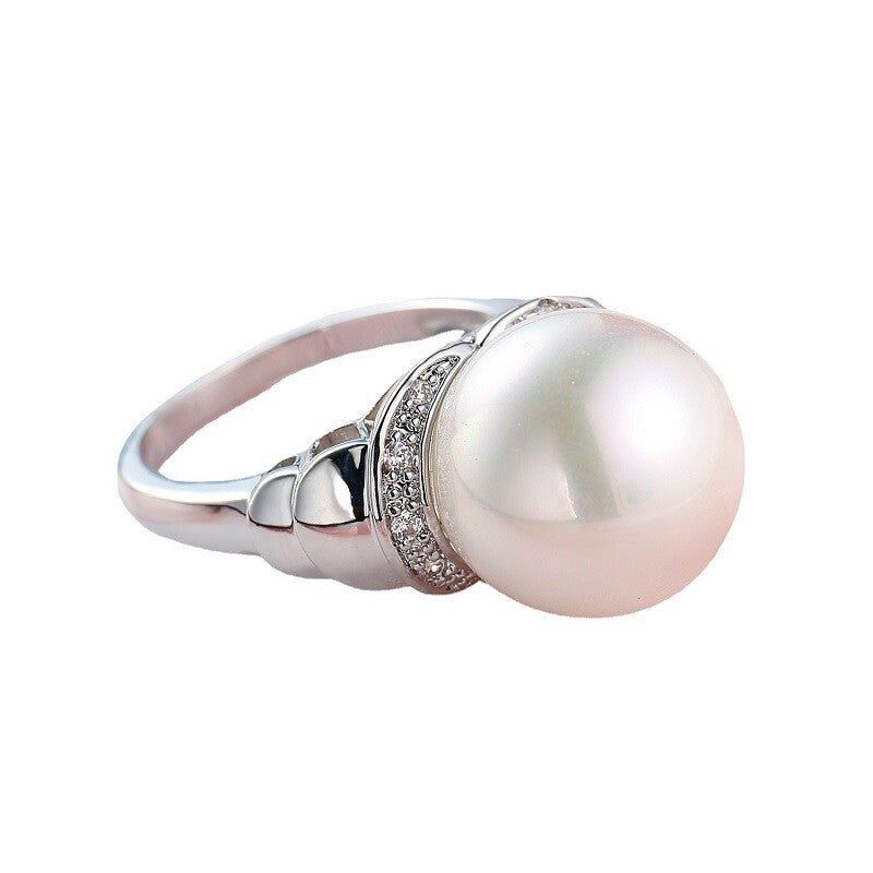 Charming Rhinestones Pearl Silver Ring YongxiJewelry 3