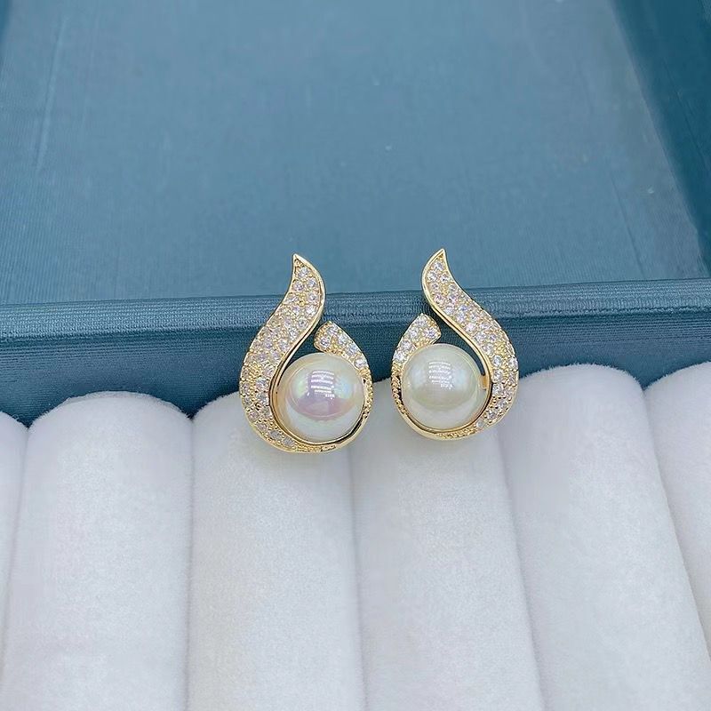 Classic Geometric Rhinestone Pearl Earrings YongxiJewelry 3