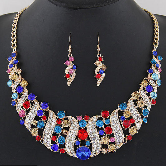 Gemstone Necklace & Earrings Set YongxiJewelry Muiticolor 1