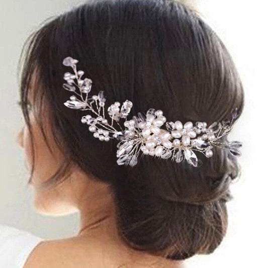 Crystal And Pearl Bridal Hair Comb YongxiJewelry 1