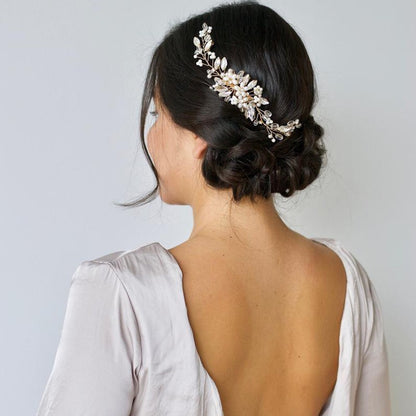 Crystal And Pearl Bridal Hair Comb YongxiJewelry 4