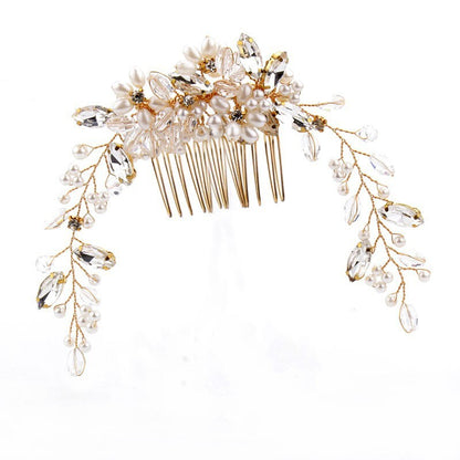 Crystal And Pearl Bridal Hair Comb YongxiJewelry 5