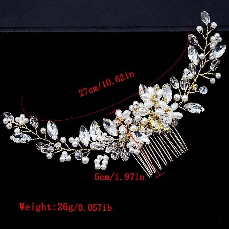 Crystal And Pearl Bridal Hair Comb YongxiJewelry 6