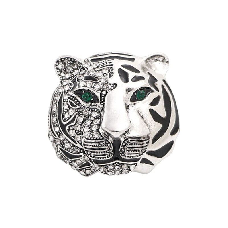 Dual-Tone Tiger Head Brooch YongxiJewelry 2