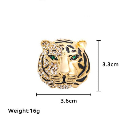 Dual-Tone Tiger Head Brooch YongxiJewelry 3