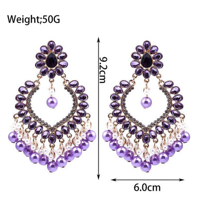 Elegant  Chandelier Zircon Pearl Earrings YongxiJewelry  1