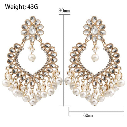 Elegant  Chandelier Zircon Pearl Earrings YongxiJewelry  2