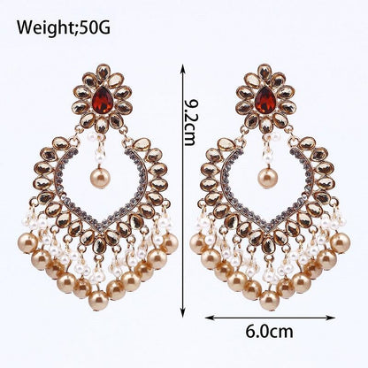 Elegant  Chandelier Zircon Pearl Earrings YongxiJewelry  3