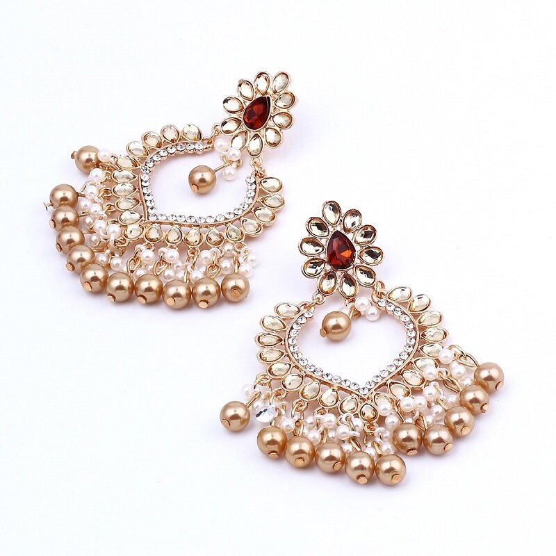 Elegant  Chandelier Zircon Pearl Earrings YongxiJewelry  4