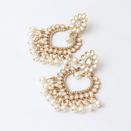 Elegant  Chandelier Zircon Pearl Earrings YongxiJewelry  6