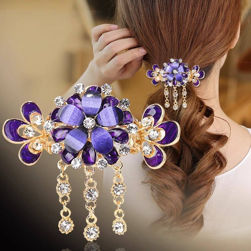 Elegant Rhinestone Flower Hairpin  YongxiJewelry 1