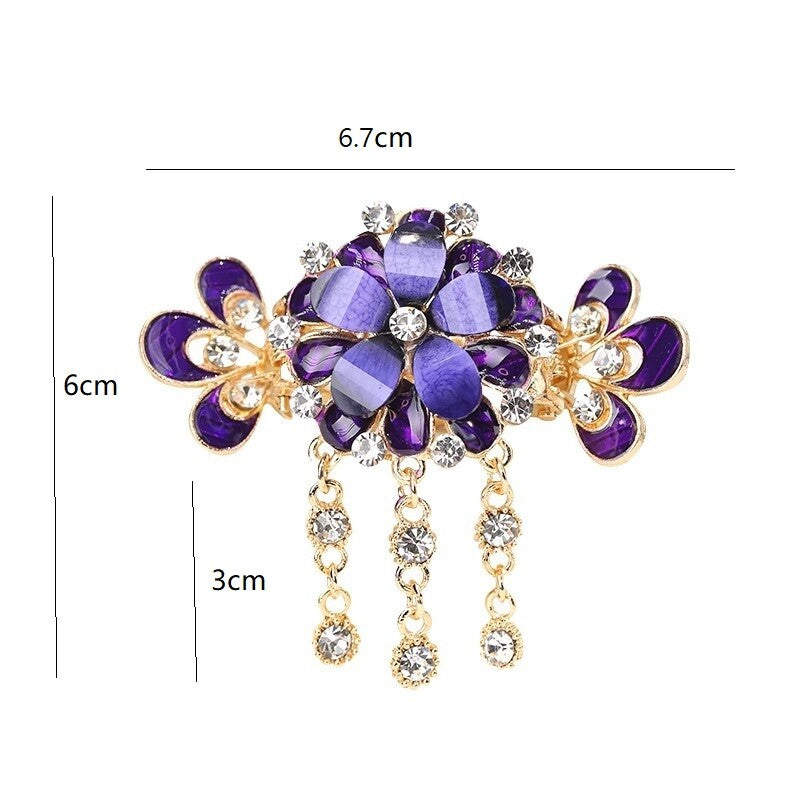 Elegant Rhinestone Flower Hairpin  YongxiJewelry 4